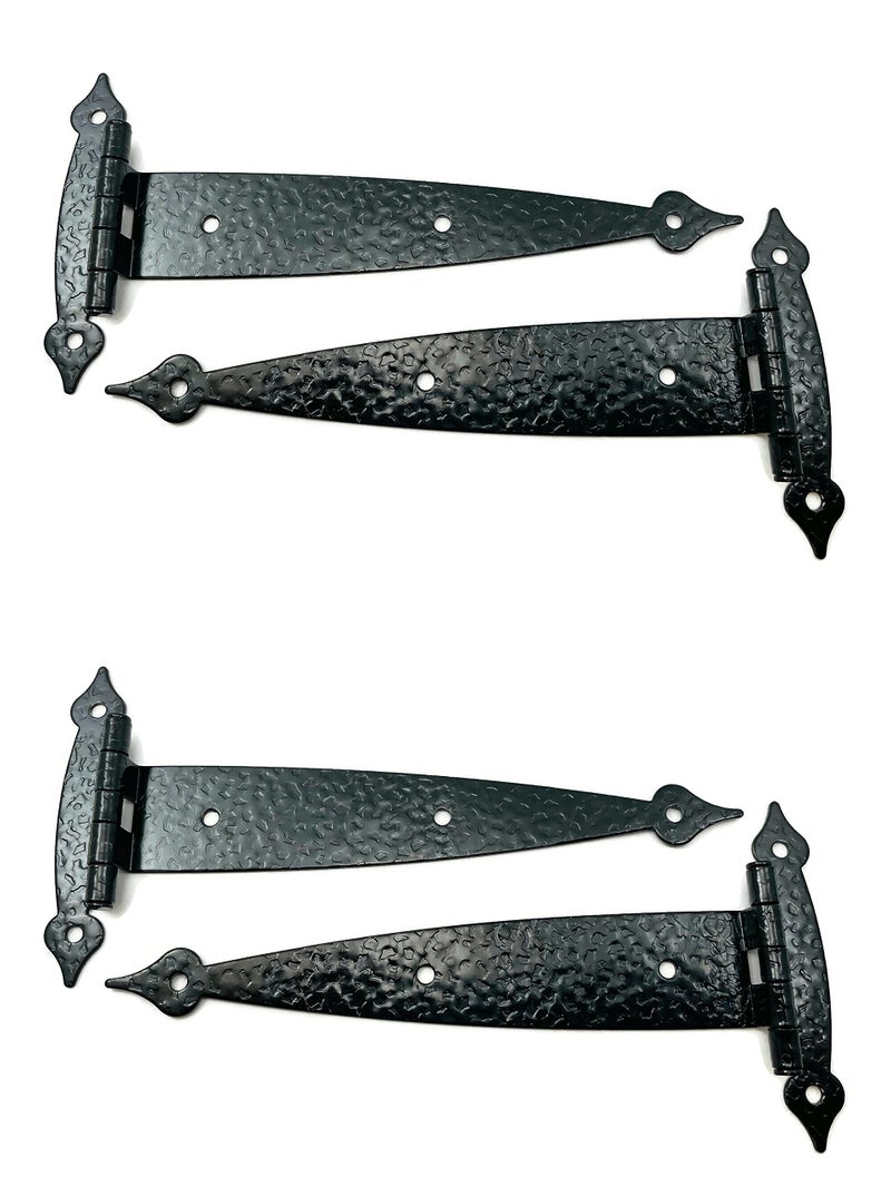Harris Hardware 93F-HBE-4 Black Colonial Flush Surface Mount Strap Hinge with Black Screws - Image 1